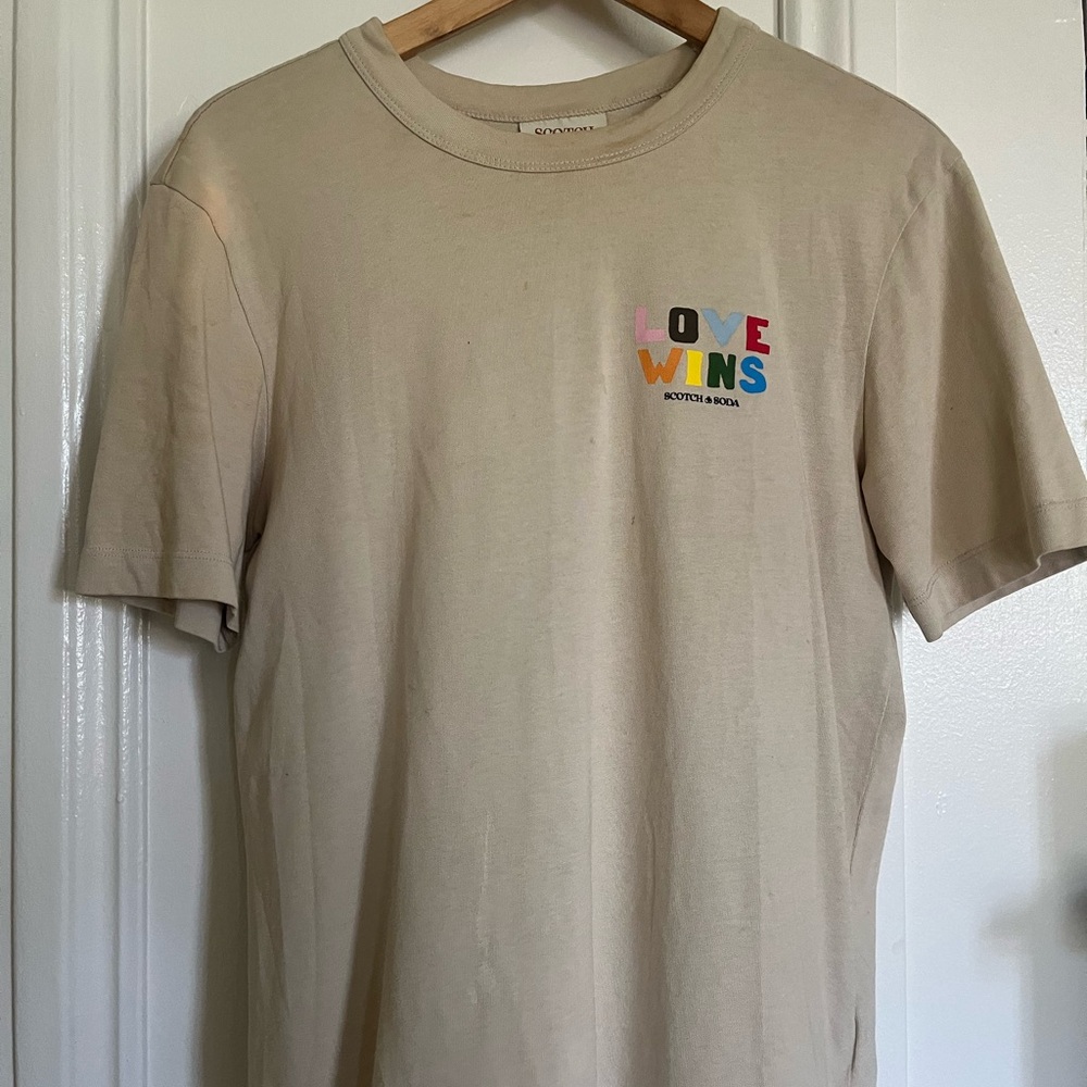 Scotch & Soda Beige 'Love Wins' T-Shirt